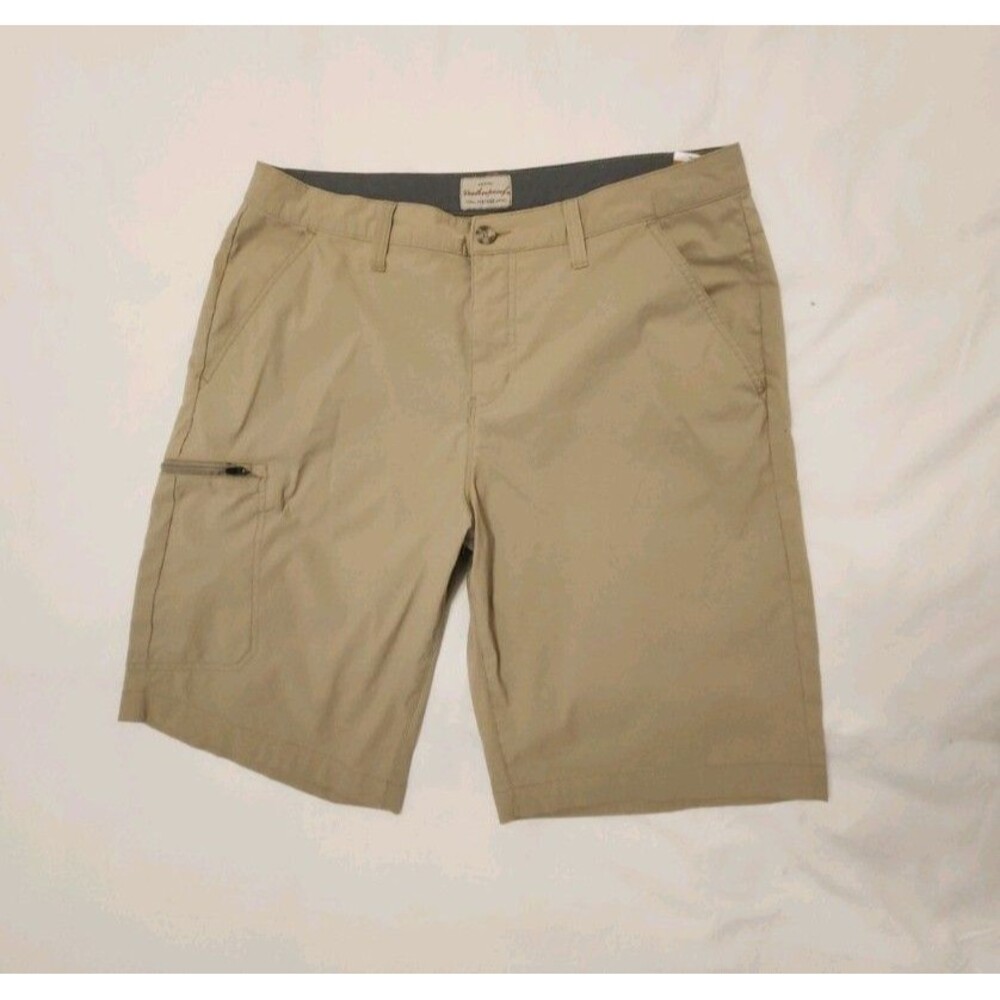 Weatherproof Vintage Mens Trail Shorts 36 Tan Beige Nylon Stretch Cargo Utility